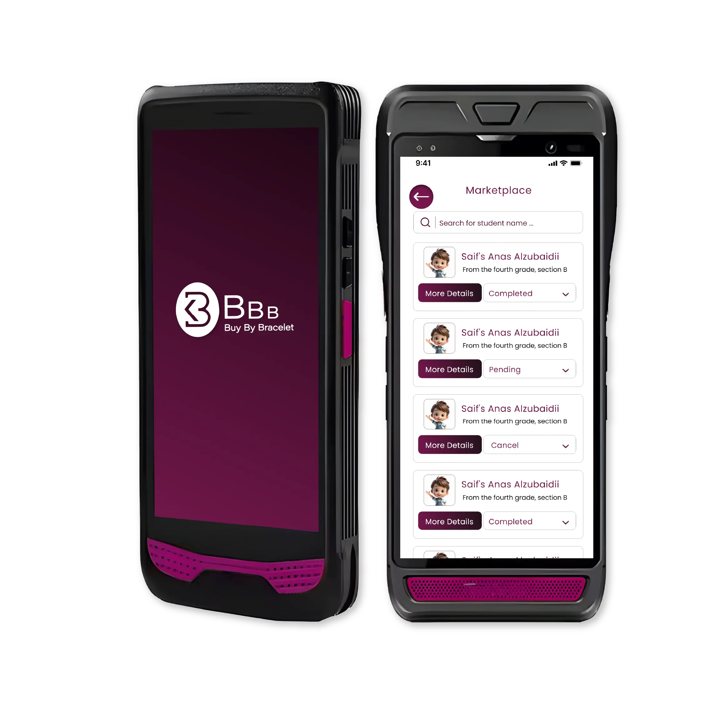 3B Merchant App screen showing order and payment details