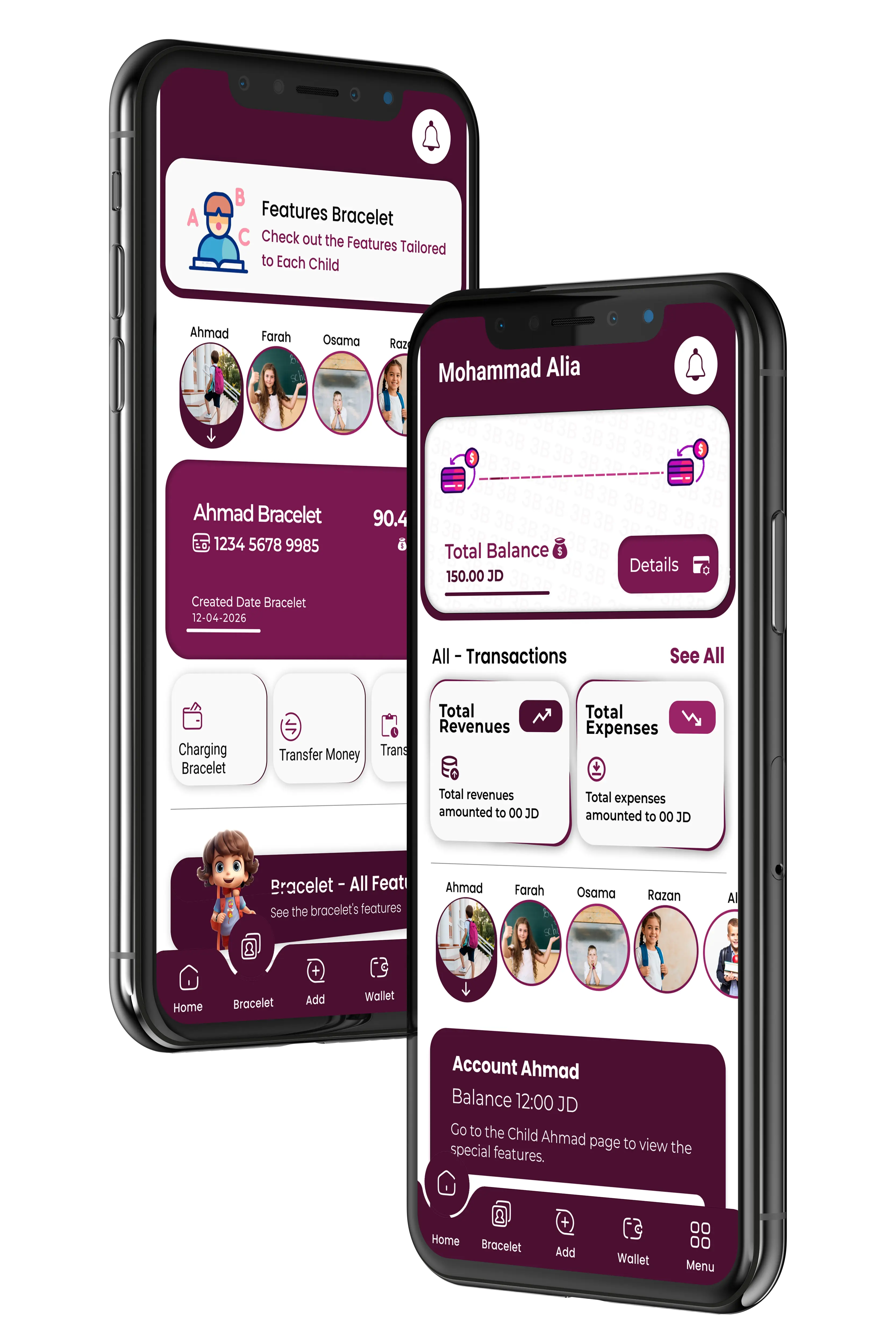 3B Parent App home screen showing student overview