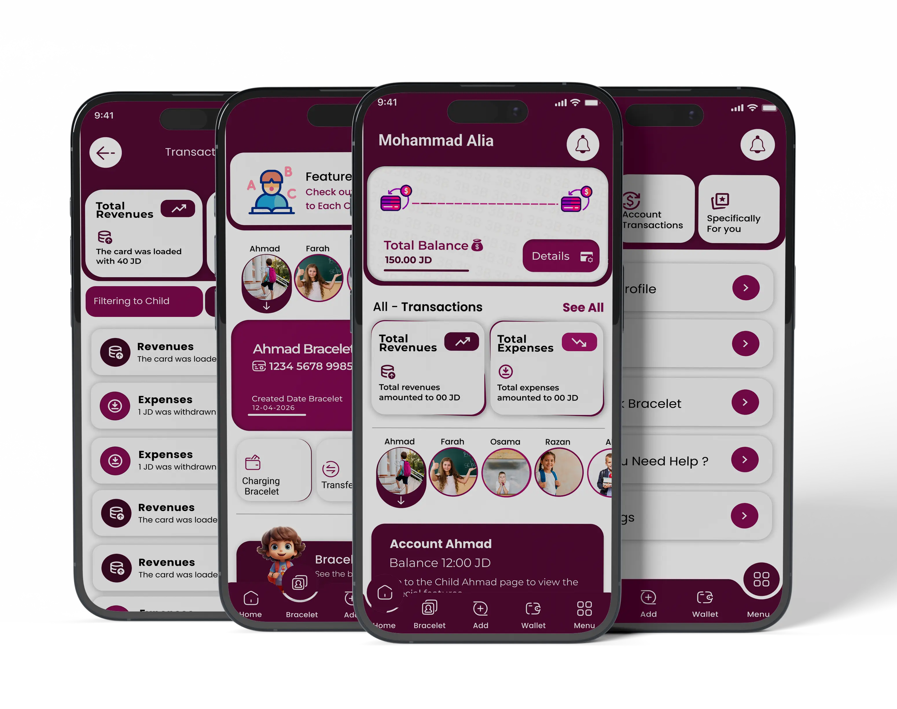 3B Parent App screen showing attendance and notifications